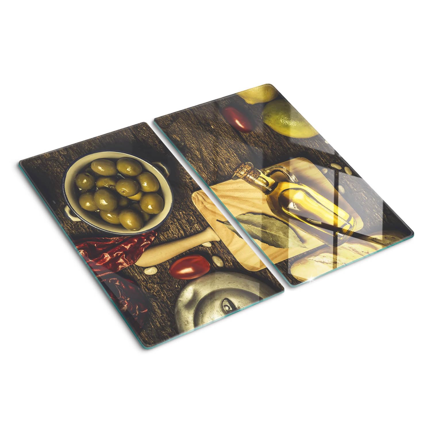 Planche de cuisine en verre 30x52 symétrique modernité avec impression