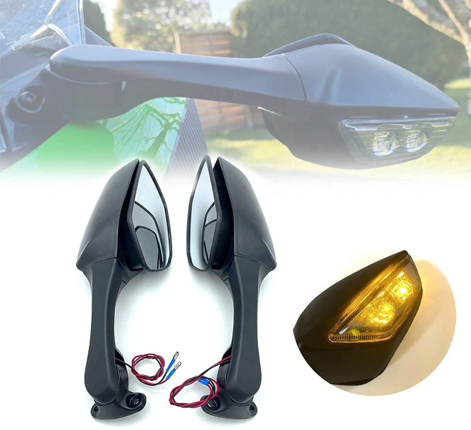 Acube Mart ZX-10R led mirror/ R1 mirror Black ABS Plastic