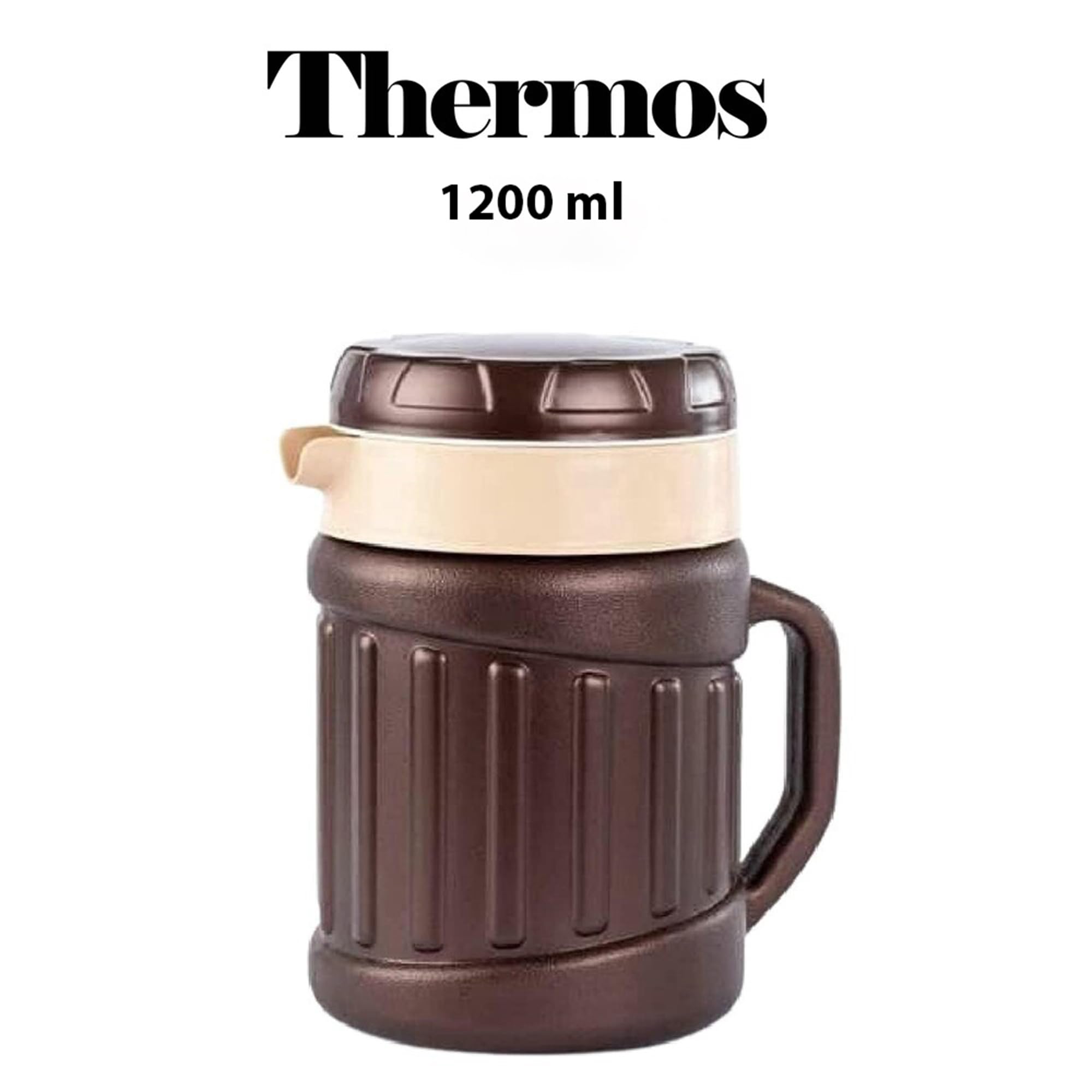 IDEAL PRIME Airtight BPA Free Plastic Inner Stainless Steel Insulated Thermos 1200 ml Durable Thermoware Kettle Water Jug Hot&Cold Tea Pot Pitcher for Home Office Color Assorted Pack of 1 4