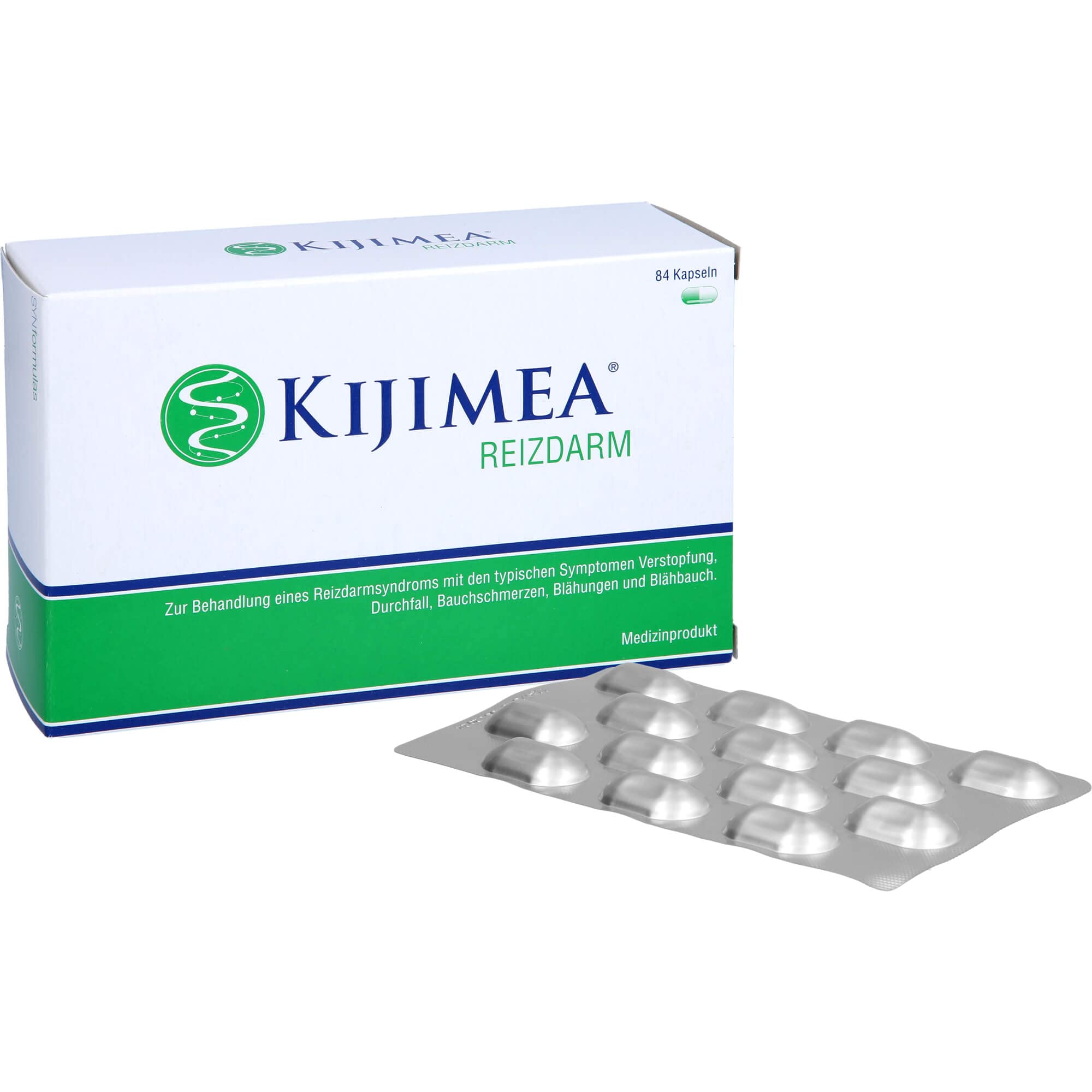 KIJIMEA® Reizdarm – Therapie bei Reizdarmsyndrom (Durchfall, Bauchschmerzen, Blähungen, Verstopfung) – klinisch belegte Wirksamkeit – vegan, glutenfrei, laktosefrei – 84 Kapseln