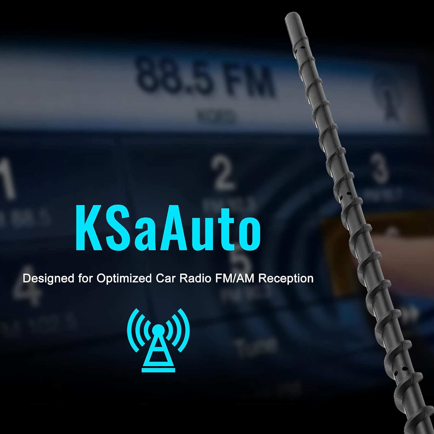 KSaAuto 13 Inch Antenna for Dodge Ram 1500 2500 3500 2010-2025 2026, Dodge Ram 1500 Accessories, Truck Dodge Ram Classic Warlock Antenna Replacement, Spiral Rubber Car Antenna Upgrade Radio Reception