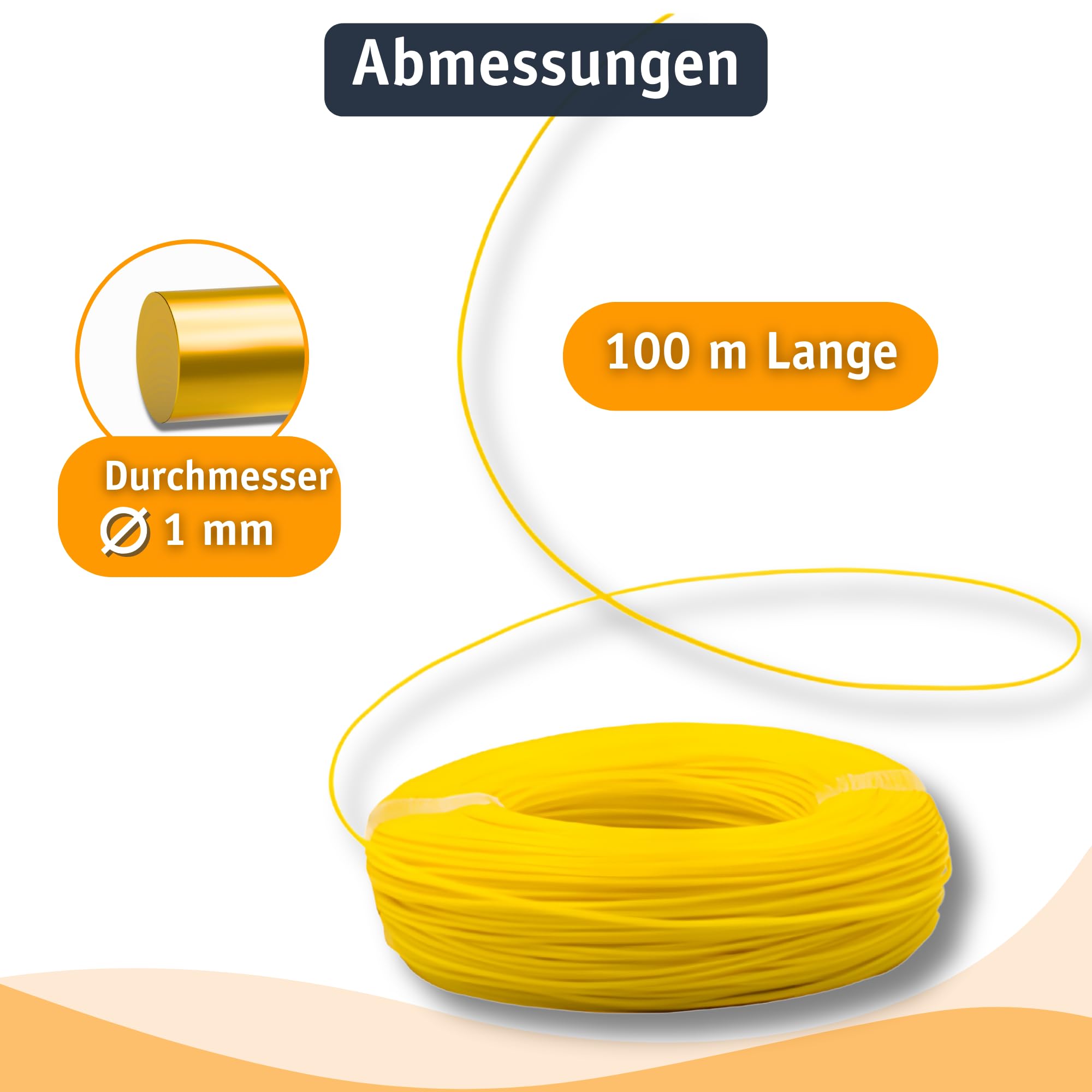 Corda da muratore – 100 m di lunghezza – Ø 1 mm – nylon – resistente ai nodi – resistente allo strappo e carico – su bobina/corda/cordicella/filo da costruzione/filo per pavimentazione