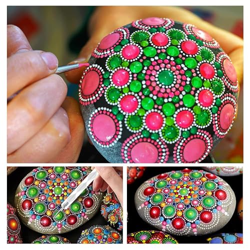 SWASCO Mandala Dotting Tools for Painting, Rock Paint Kits, Nail Art, Polymer Clay | DIY Supplies with Ball Stylus Dot Pen | Metal Modelling Ball (5 PCS) - Image 6