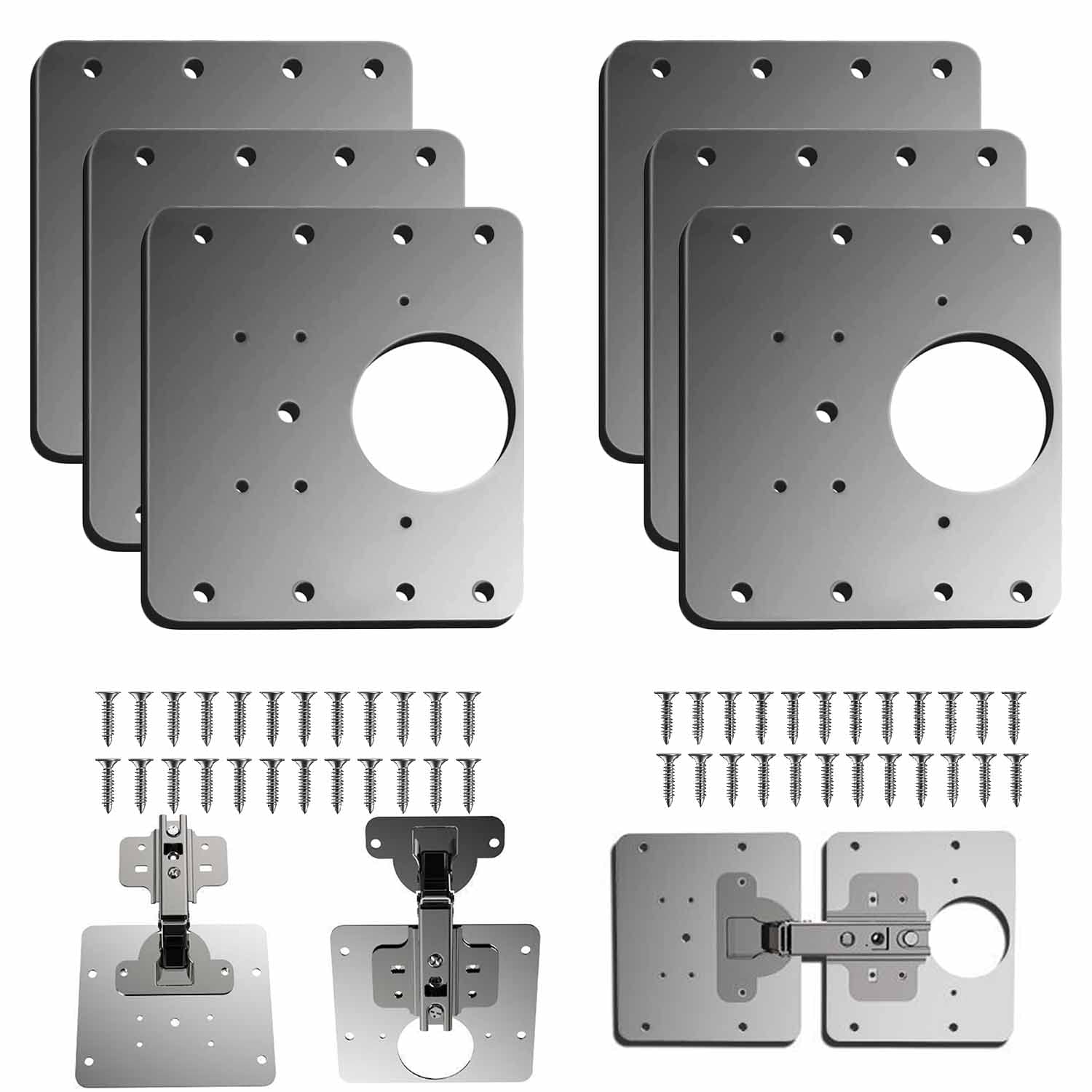 Piastra Di Riparazione Cerniere In Acciaio 90x50 Mm – Per Ante Di Armadi E Cucine