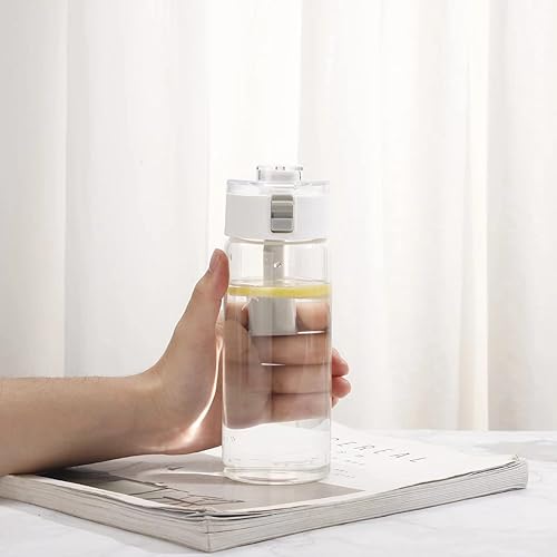 Miniatura 6 de Snminetal Botella de agua de vidrio borosilicato de 15 onzas, funda de protección contra escaldaduras con tapa sellada, botella de agua portátil a