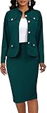 Women 2 Piece Business Suit Elegant Blazer Jacket and Skirt Sets Work Formal Office Clothes Suits
