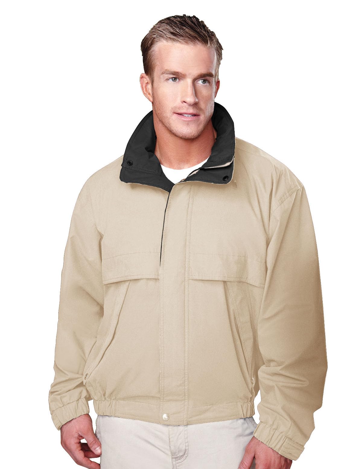 AFC Men's Poplin Jacket Concealed Hood Water Resistant Coat Big &amp; Tall Sizes