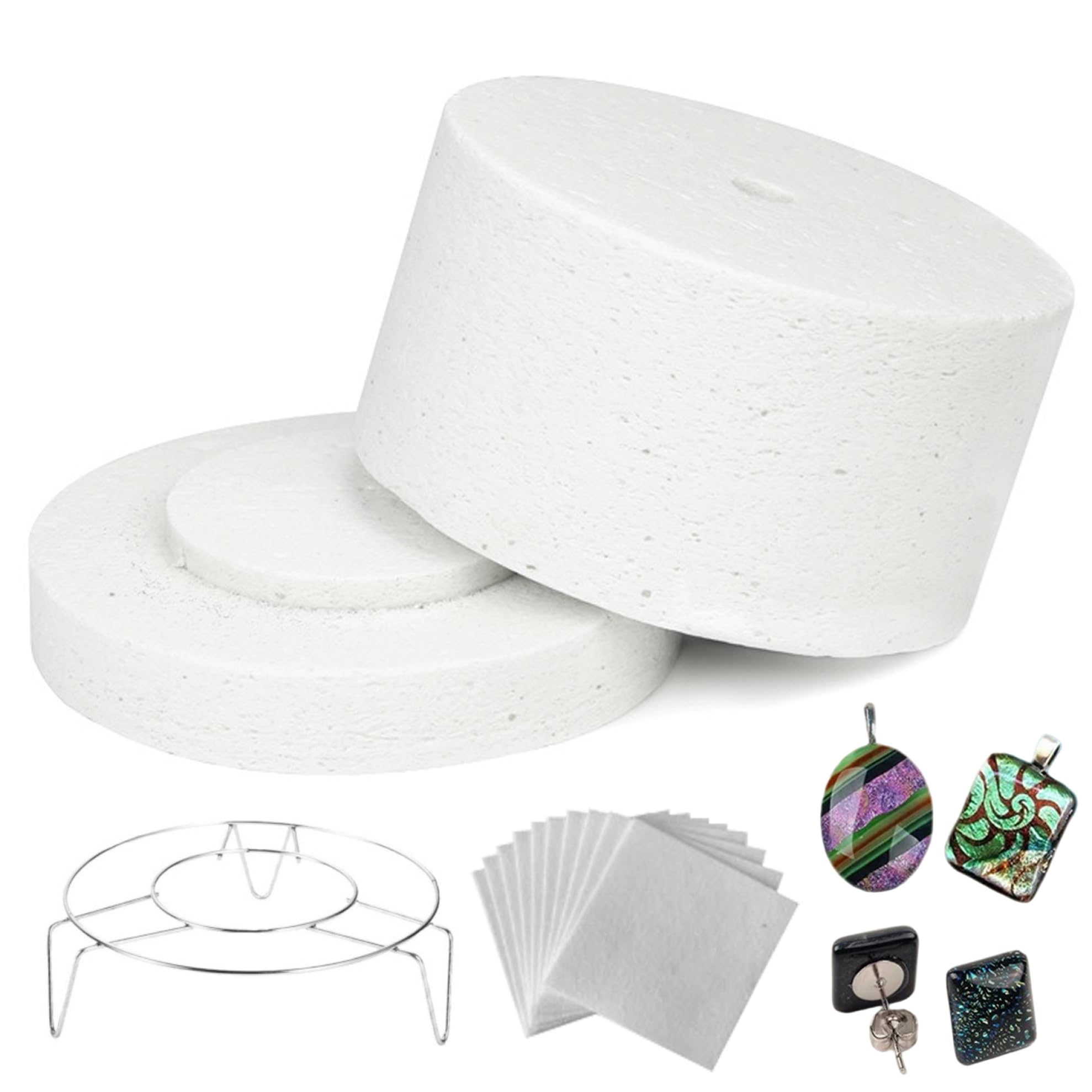 Horno de microondas para fusión de vidrio, 22 piezas/juego de horno de microondas de 7, 7 × 4, 3 pulgadas Mini con 10 hojas y juntas para cerámica, fusión de vidrio, joyería y manualidades