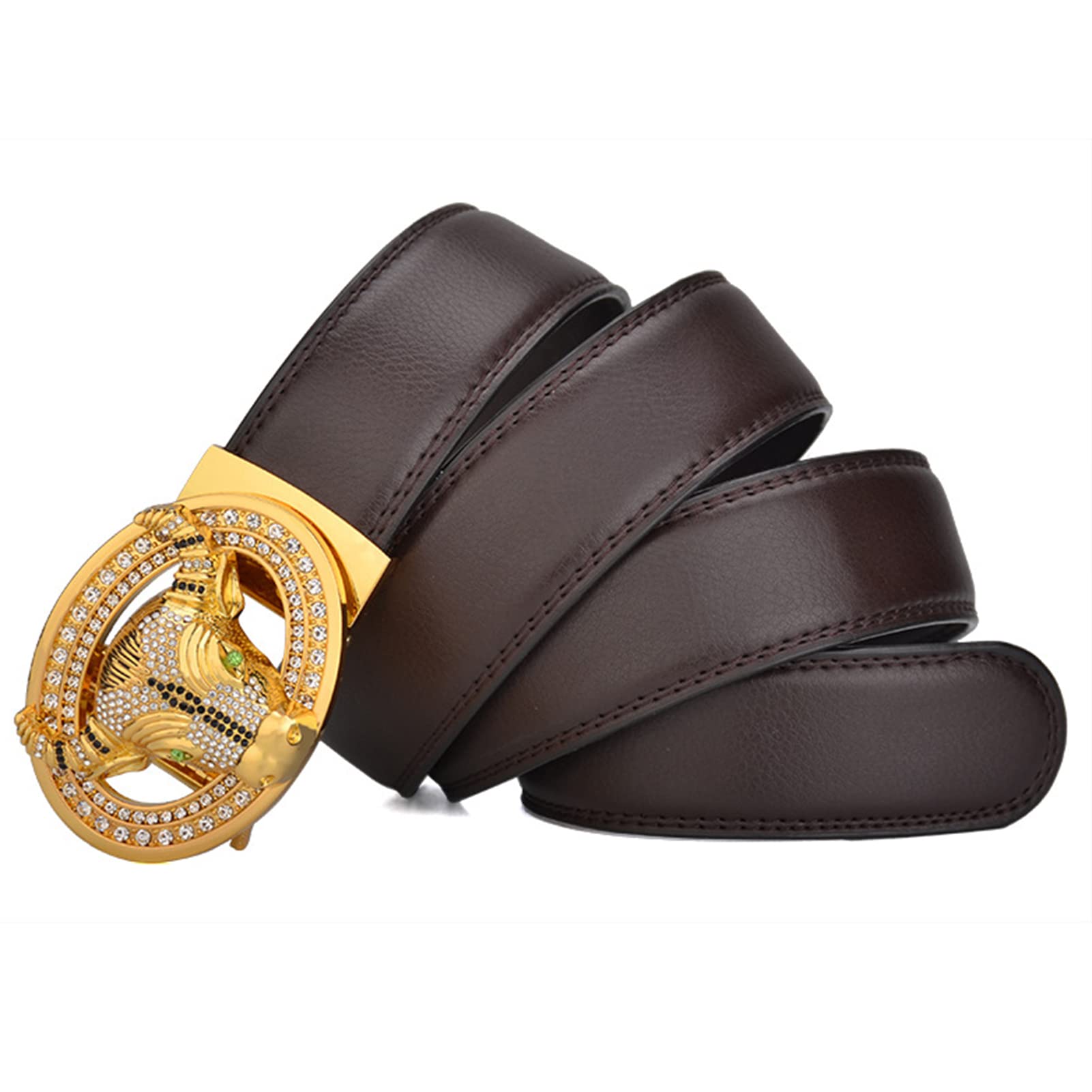 Leather Dress Belt with Automatic Buckle for Business Wear Automatic Buckle Leather Dress Belt – Fioboc main image 2