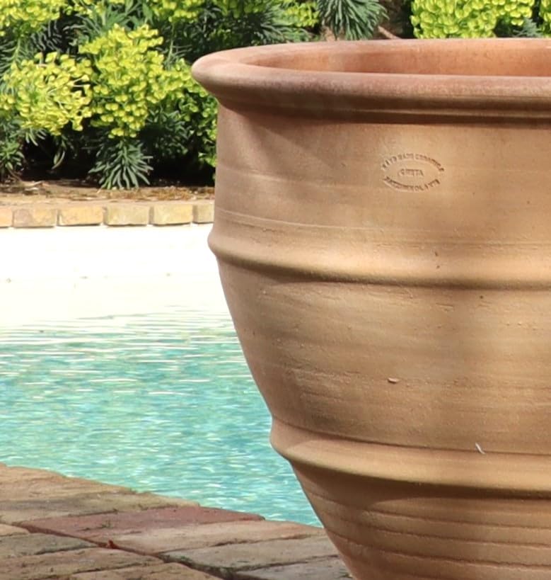 Palatina-keramiek, grote brede plantenpot, terracotta, 60 cm, winterharde bloempot voor buiten, tuin, Buxus