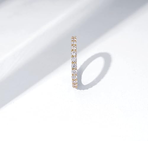 Miniatura 7 de Tienda Collection Platinum or Gold Plated Sterling Silver All-Around Band Ring set with Round Infinite Elements Cubic Zirconia