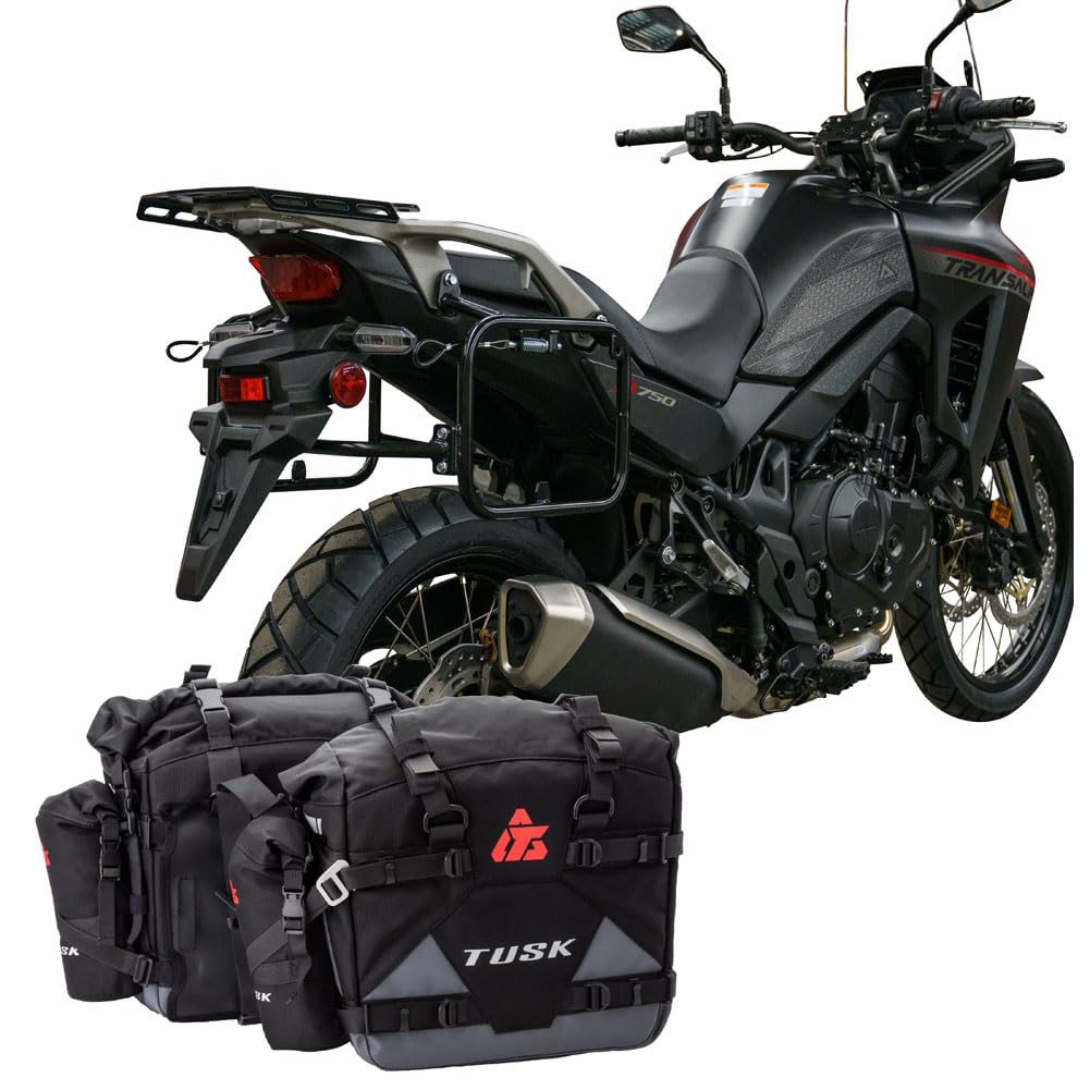 TUSK Pannier Racks Pilot Pannier Bags and Bottle Holders Black/Grey for Honda Transalp XL750 2024