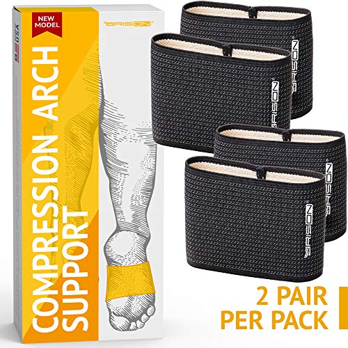 Compression Arch Support Braces for Men Women - Elastic Reusable Plantar Fasciitis Ankle Arch Sleeves Socks for Flat Foot Heel Spurs High/Low/Fallen Arches Heel Pain Relief - 2 Pairs - Thumbnail 3