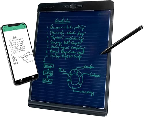 Boogie Board Cuaderno reutilizable de pizarra con tableta de escritura tamaño carta con lápiz capacitivo borrado instantáneo y plantillas 85 x 11