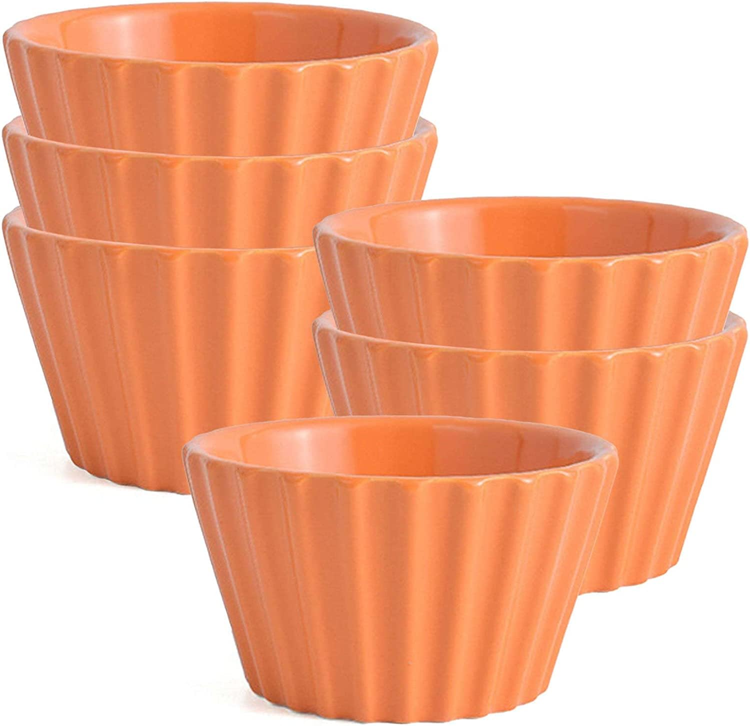 Bol à soupe, bol à riz, bol à déjeuner, ensemble de ramequins, 170 ml, ramequins à crème brûlée, plats à soufflé allant au four, ramequins à soufflé, ramequins for friteuse à air-rouge-lot de 8 ( Colo