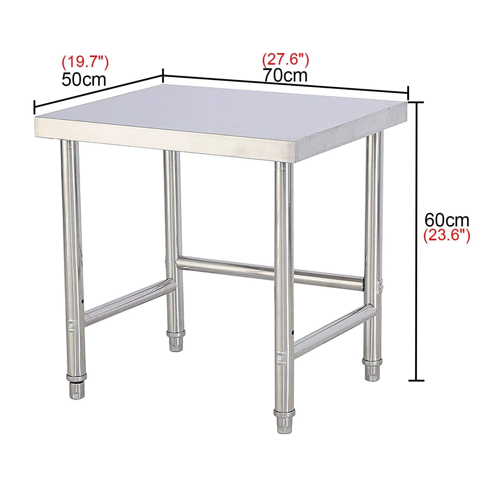 Mesa de trabajo comercial de acero inoxidable – Soporte multifuncional para utensilios de cocina, diseño triangular sólido, mesa de preparación estable para chefs profesionales y cocineros caseros