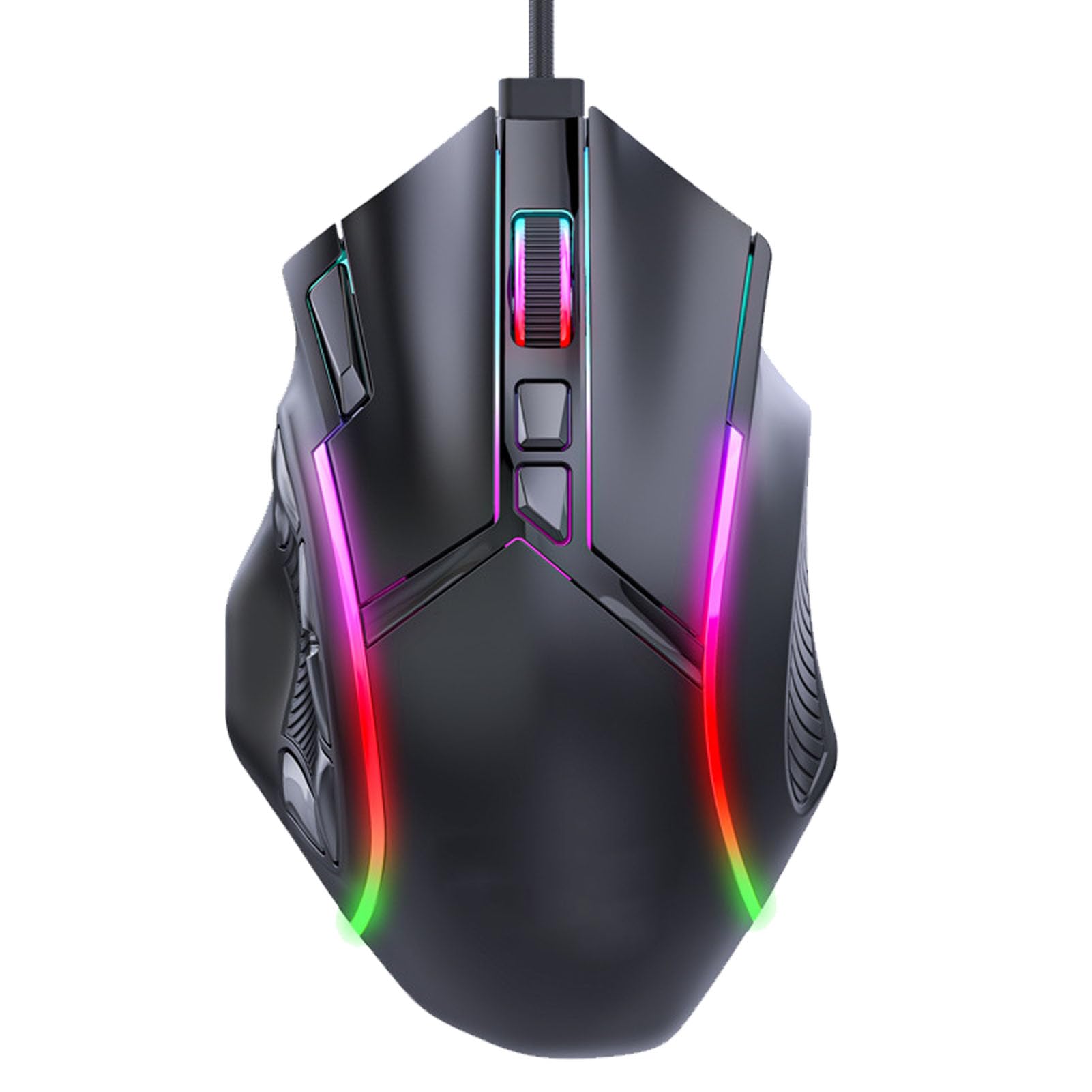 Eujgoov Mouse Gaming RGB Cablato con 12 Tasti Macro 12800 DPI, Materiale ABS - Accessori per Computer