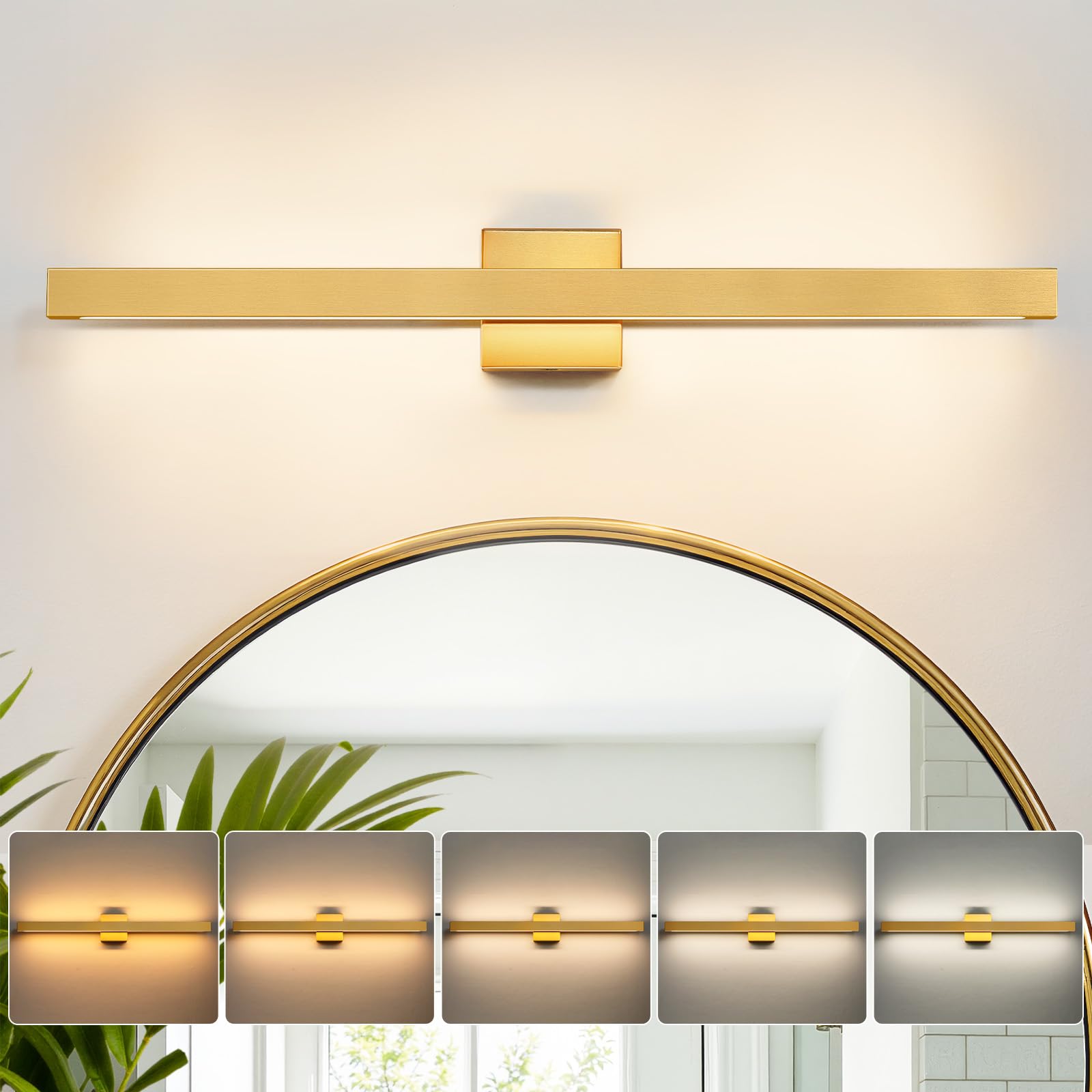 Photo 1 of ***SILVER***Linour Modern Gold Bathroom Vanity Light, 32 Inch LED Bar