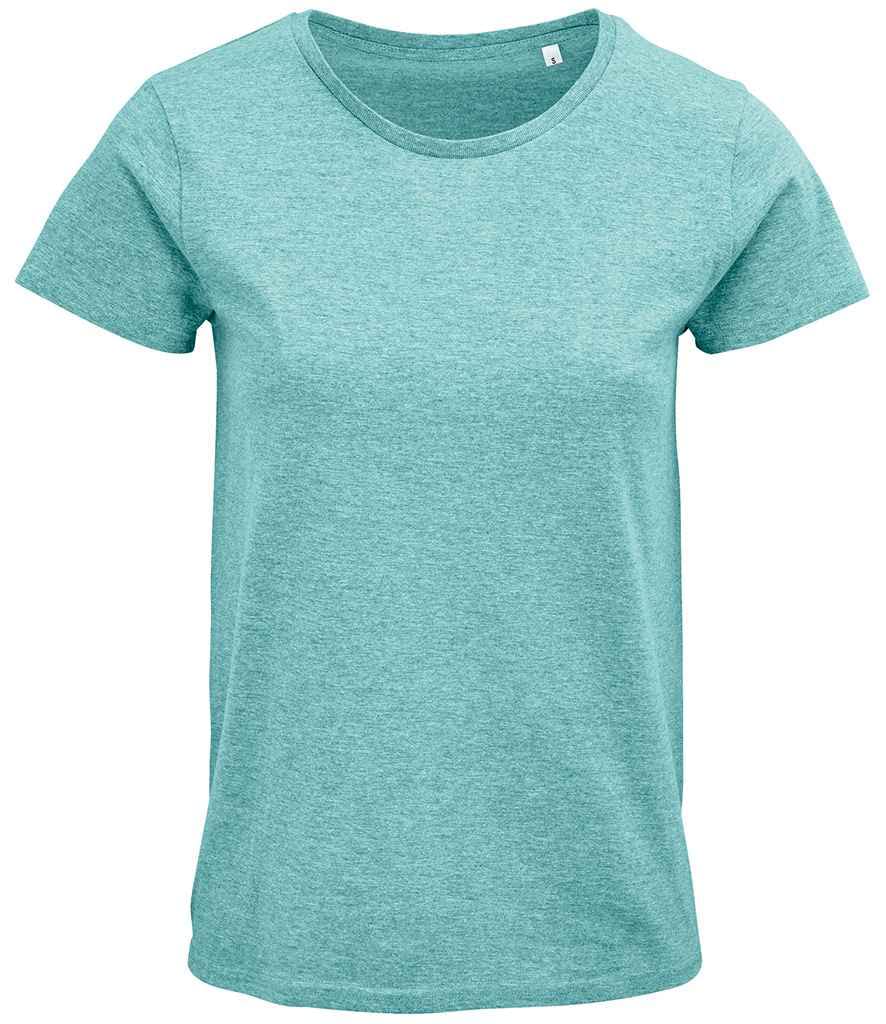 COOZO Ladies Crusader Organic T-Shirt - Heather Light Green - M