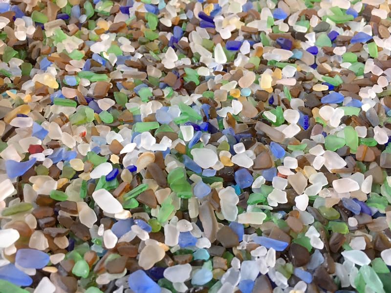 Sea Glass, Micro Jewelry Seaglass, Ocean Glass, Tumbled Beach Seaglass, Craft Supply, Blues-Yellow-Red-Pink-Purple-White-Green-Brown, Very Small 1oz