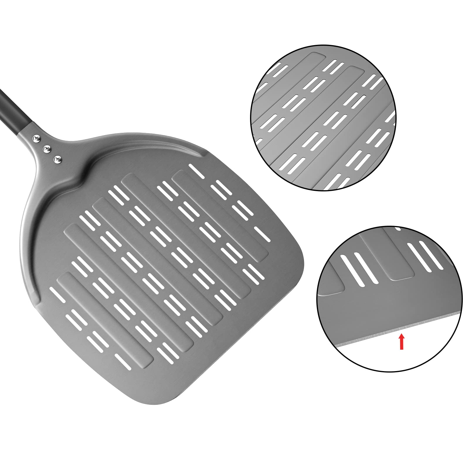 Pala Per Pizza In Alluminio Karboby 23 Cm | Manico Smontabile Regolabile | Per Forni E Griglie | Fatta In Italia