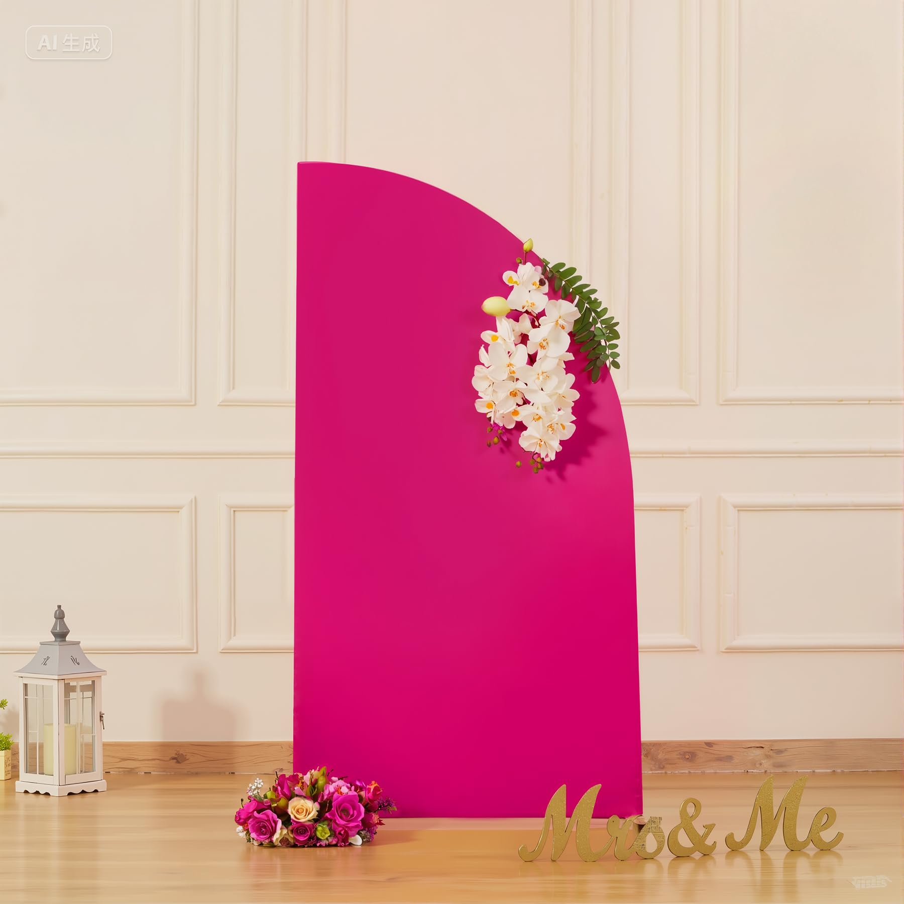 Hot Pink Half Moon Arch Covers Wedding Arch Backdrop Cover for Weddings Birthday Parties Baby Showers Events – 5ft Hot Pink Half Arch Fabric Cover Set