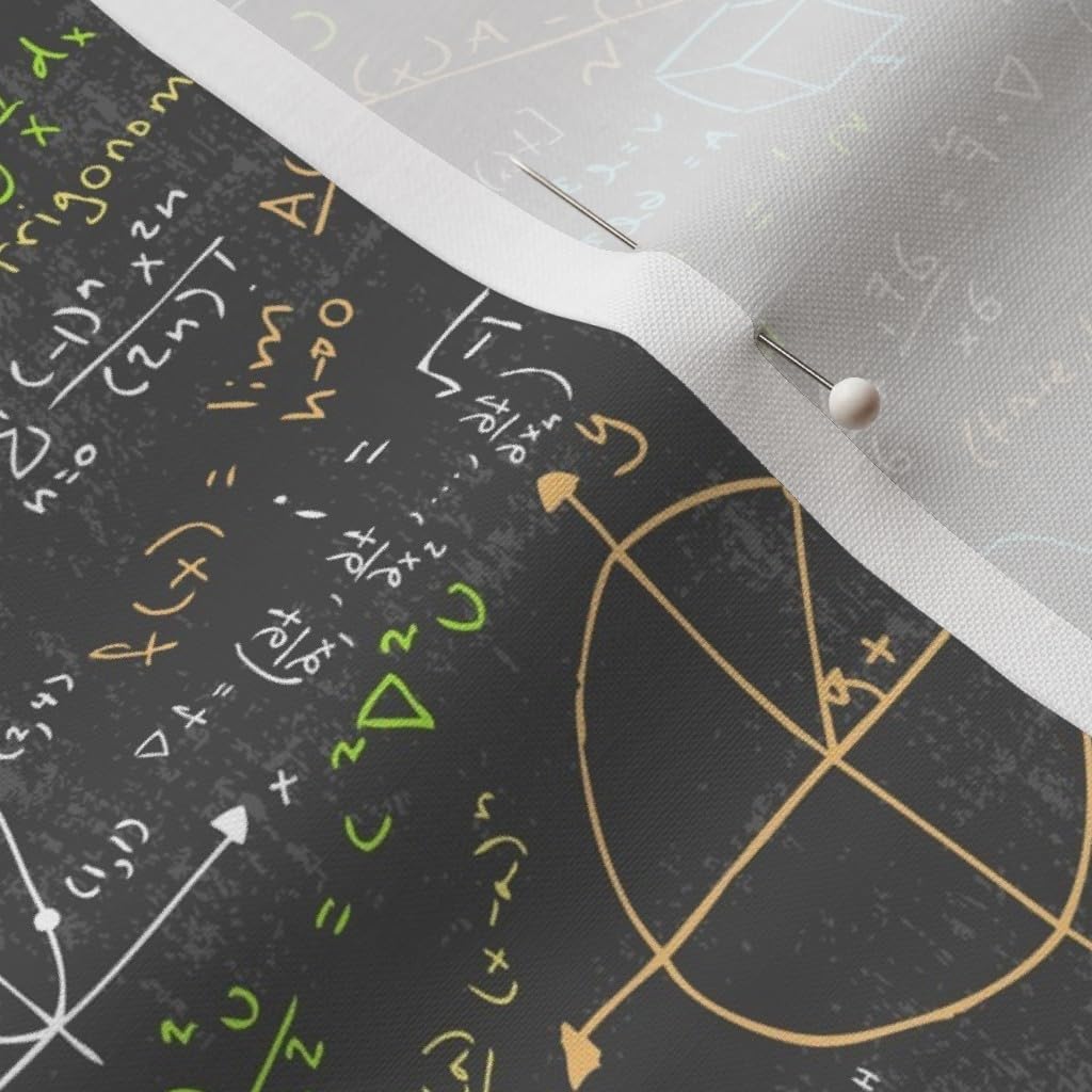 Spoonflower Fabric - Math Small School Nerd Geek Teacher Pi Day Stem Chalkboard Mathematics Printed on Petal Signature Cotton Fabric by The Yard - Sewing Quilting Apparel Crafts Decor