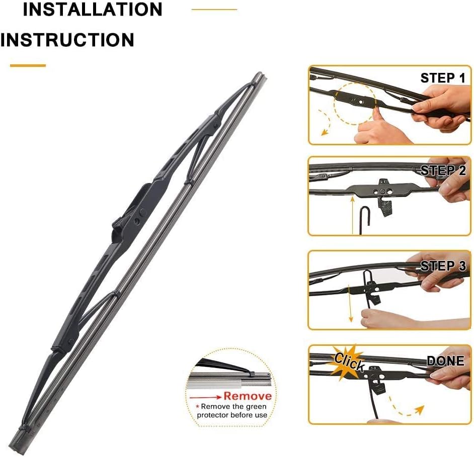 Miniatura 6 de AUTOBOO 15 +15+13 limpiaparabrisas de repuesto para Jeep Wrangler 2007-2017, calidad original de fábrica (paquete de 3)