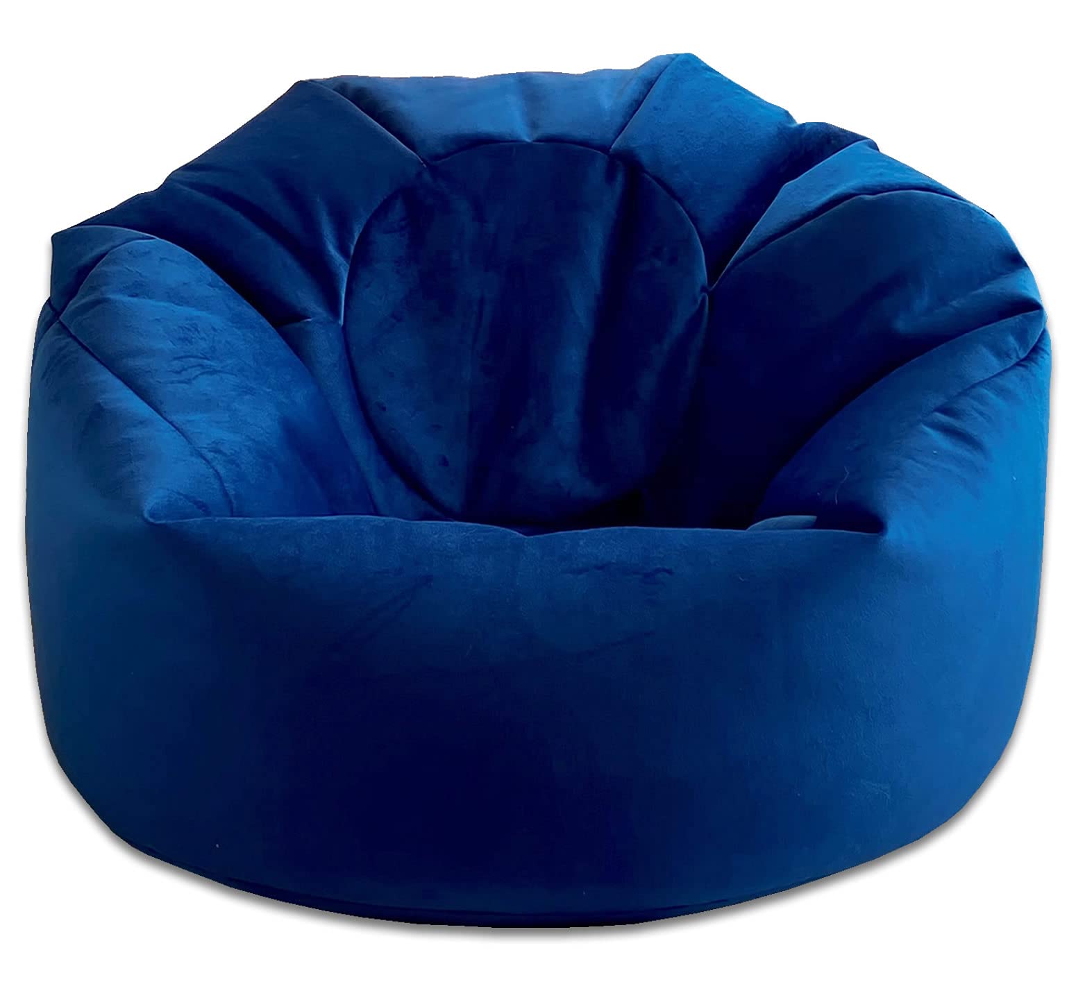 Beautiful Beanbags - Plush Velvet Beanbag Chair, Luxury Velvet Bean Bags, Lounger (Marine Blue)