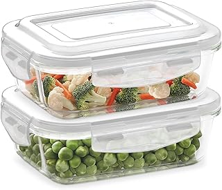 Borosil Klip N Store Glass Storage Containers For Kitchen With Air-Tight Lids, Microwave & Oven Safe, Rectangular, Set of Price In India