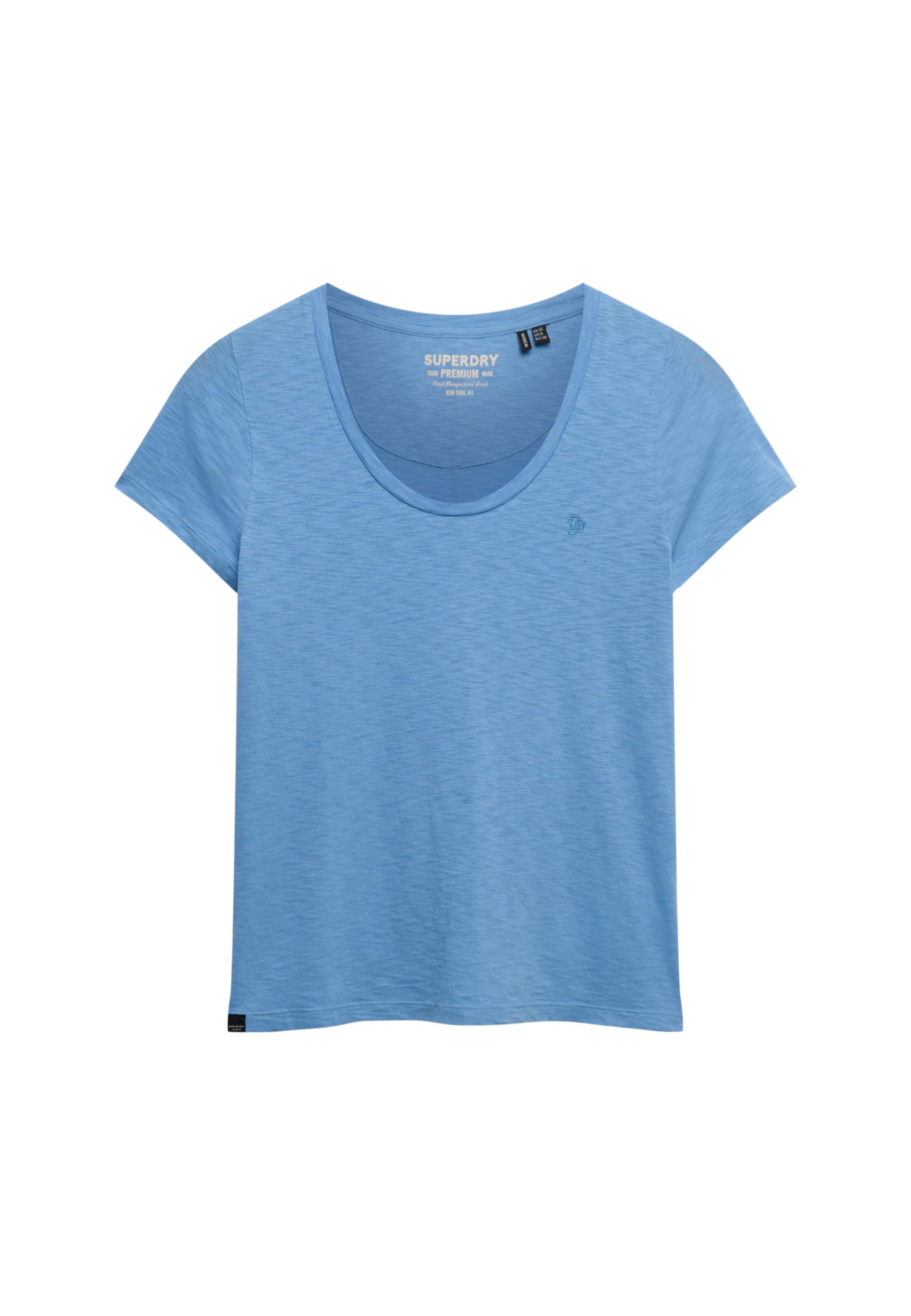 Superdry Women Studios Scoop Neck Tee T-Shirt, Bluebell, 12