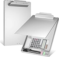 Vista 1 de Jutom 1 portapapeles de metal de aluminio con soporte de forma de tamaño carta de almacenamiento para profesionales de la escuela, oficina