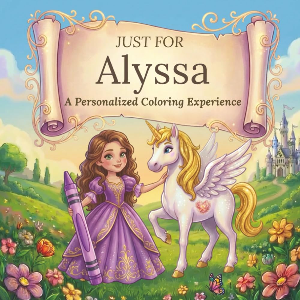 Just for Alyssa: A Personalized Coloring Experience: 50 total coloring pages | 28 coloring pages featuring Alyssa's name | 22 coloring pages themed for girls (Personalized Coloring Book Series)