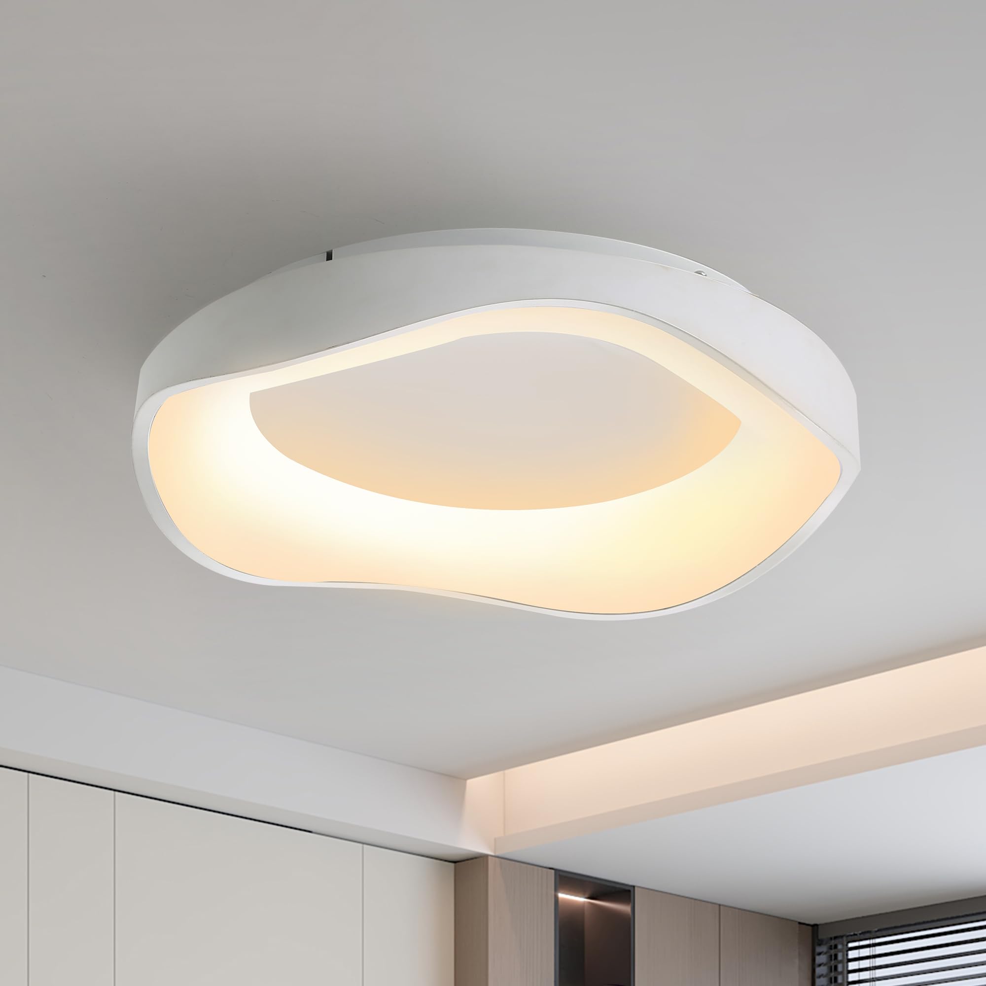 meibeileil Modern Led Ceiling Light,Dimmable Minimalist Ceiling Lights,52CM 3000K-6500K Light Fittings Ceilings Eye Protection for Living Room Bedroom Kitchen Hallway