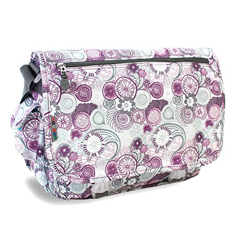 J World New York Terry Messenger Bag for Women. Girls School Kids, Lemon, One Size