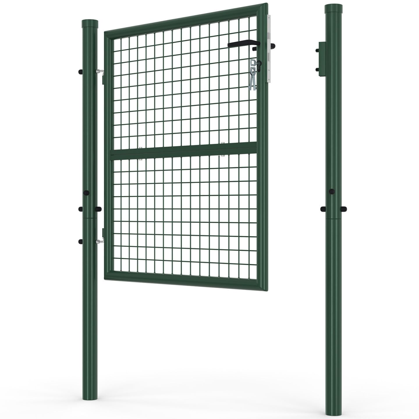 IDMarket - Portillon de jardin 105 x 100 cm en acier avec serrure et poignée vert