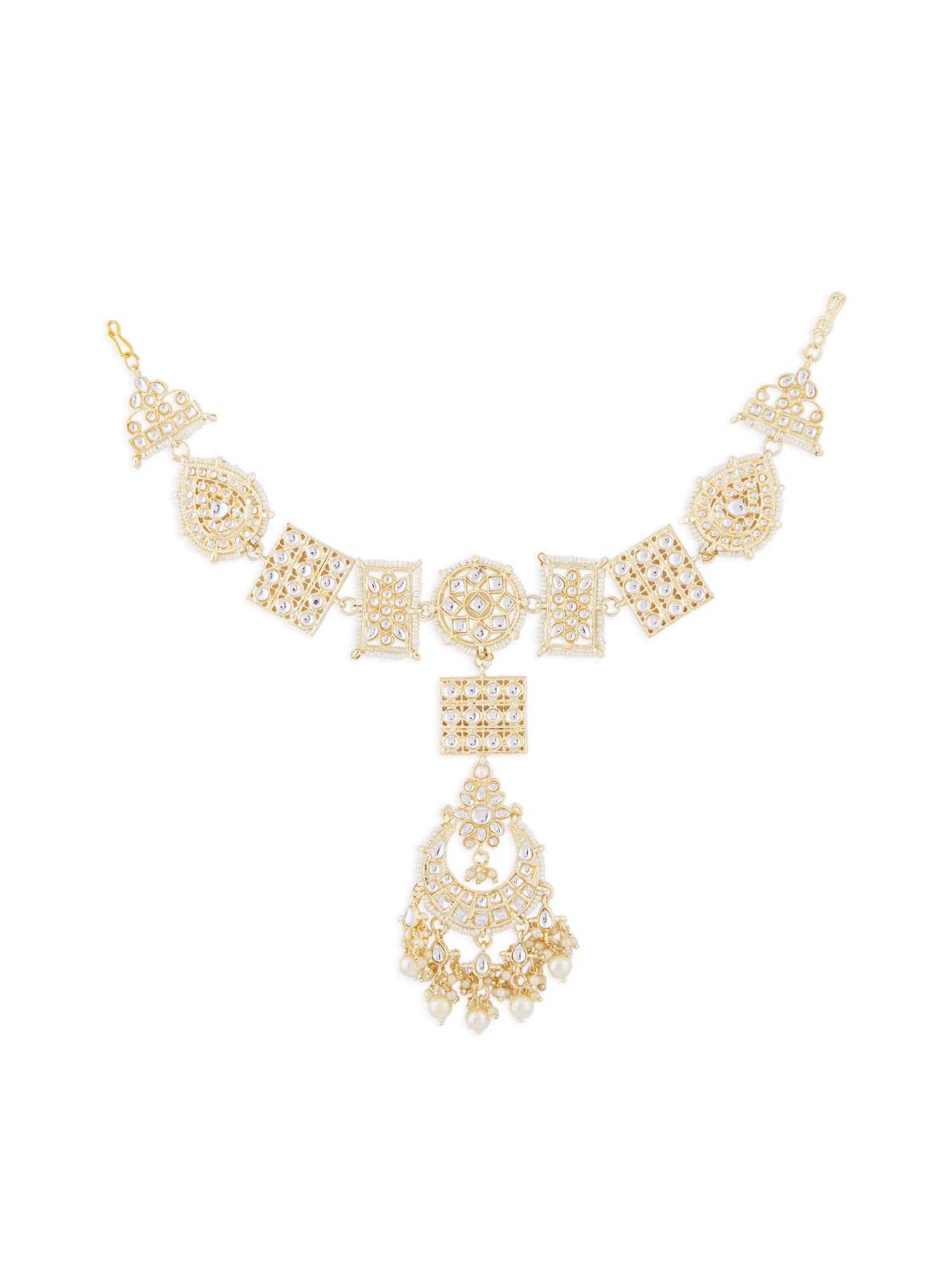 Zaveri Pearls Gold Tone Bridal Kundan Push Back MathaPatti Style Maangtikka For Women-ZPFK13066 (B09WVSCN7W) Amazon Price History, Amazon Price Tracker