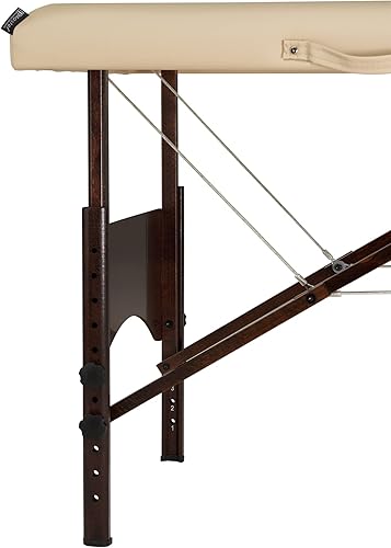 Miniatura 9 de Master Massage Mesa de masaje portátil Argo de 28 pulgadas en crema con patas de nogal, cama de spa para ejercicio y masaje de mesa, cama de belleza