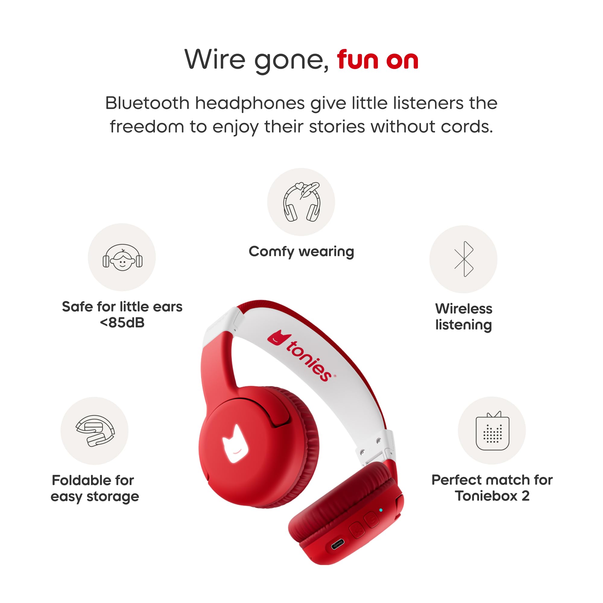 tonies Bluetooth Headphones - (Sunset Red) - Image 4