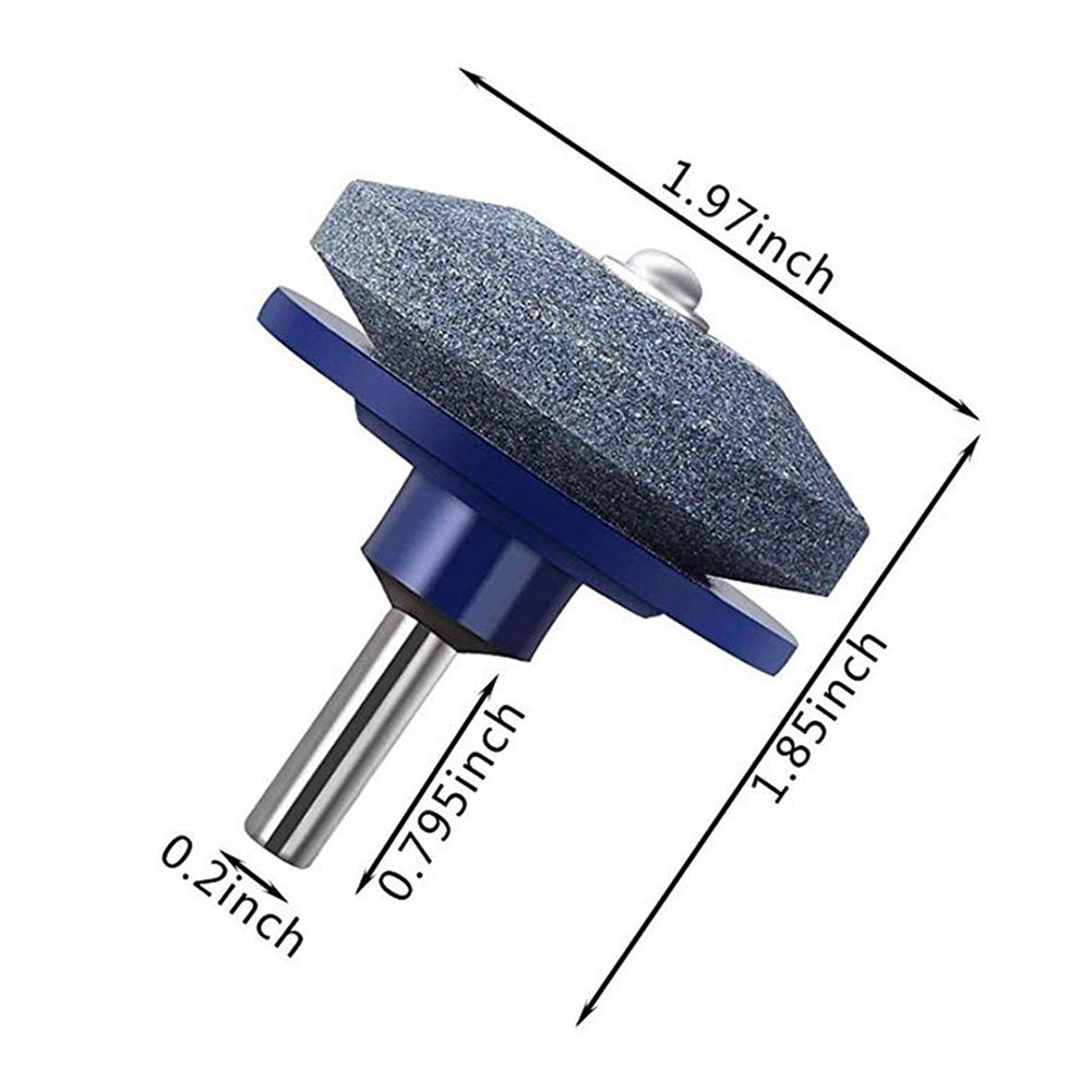 SEAFRONT Afilador de Cortacésped, Accesorio para Taladro, Paletas de Corindón Marrón de Primera Calidad/amoladora de Ala para Taladro Eléctrico, Afilador de Cuchillas Eficiente de 2,17 Pulgadas para