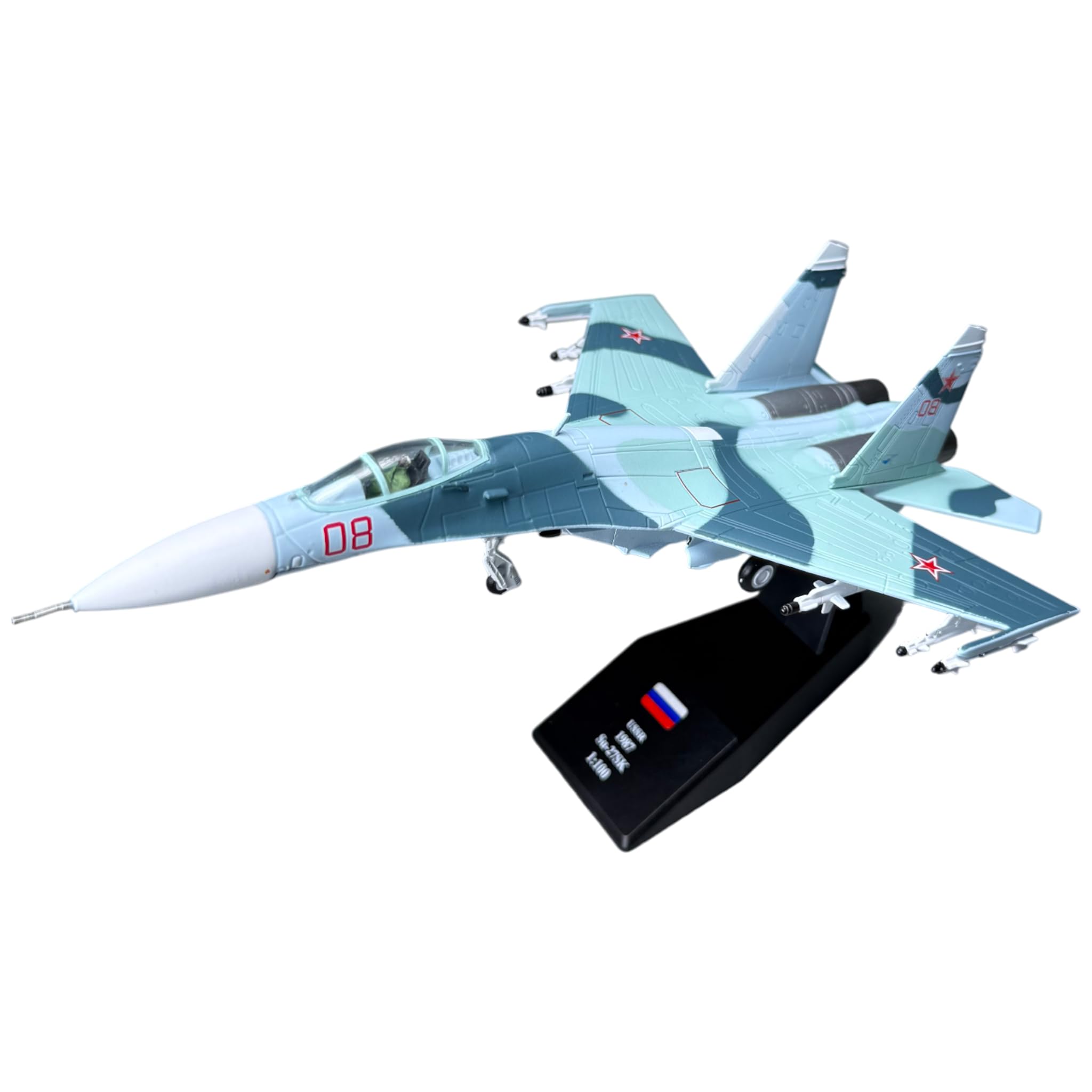 Sukhoi SU-27 Diecast Metal Aircraft Model Plane Gift - 1/100 Scale