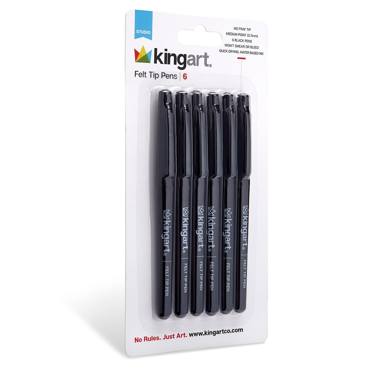King Art 24pc Fine Line Color Ink Pens 0.4mm Tips Vibrant Water-Based Color Set