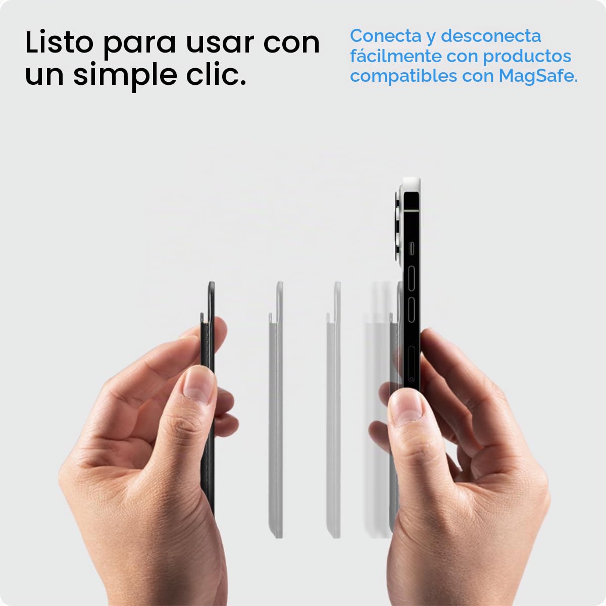 Spigen Cartera MagSafe Valentinus MagFit Cartera Magnética 3 Tarjetas Funda Diseñada para MagSafe Compatible con los Modelos iPhone 17/16/15/14/13/12 Series - Negro