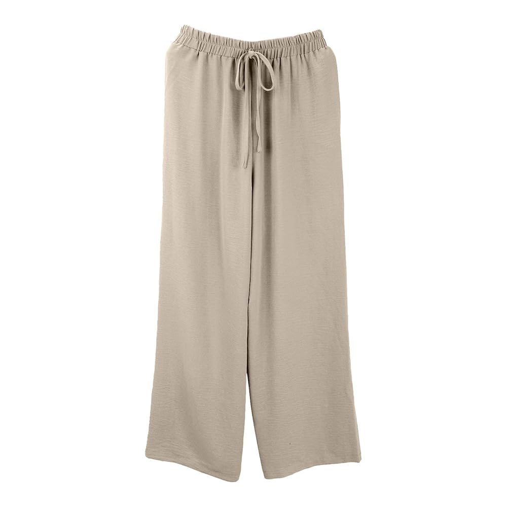 pantaloni beige larghi donna