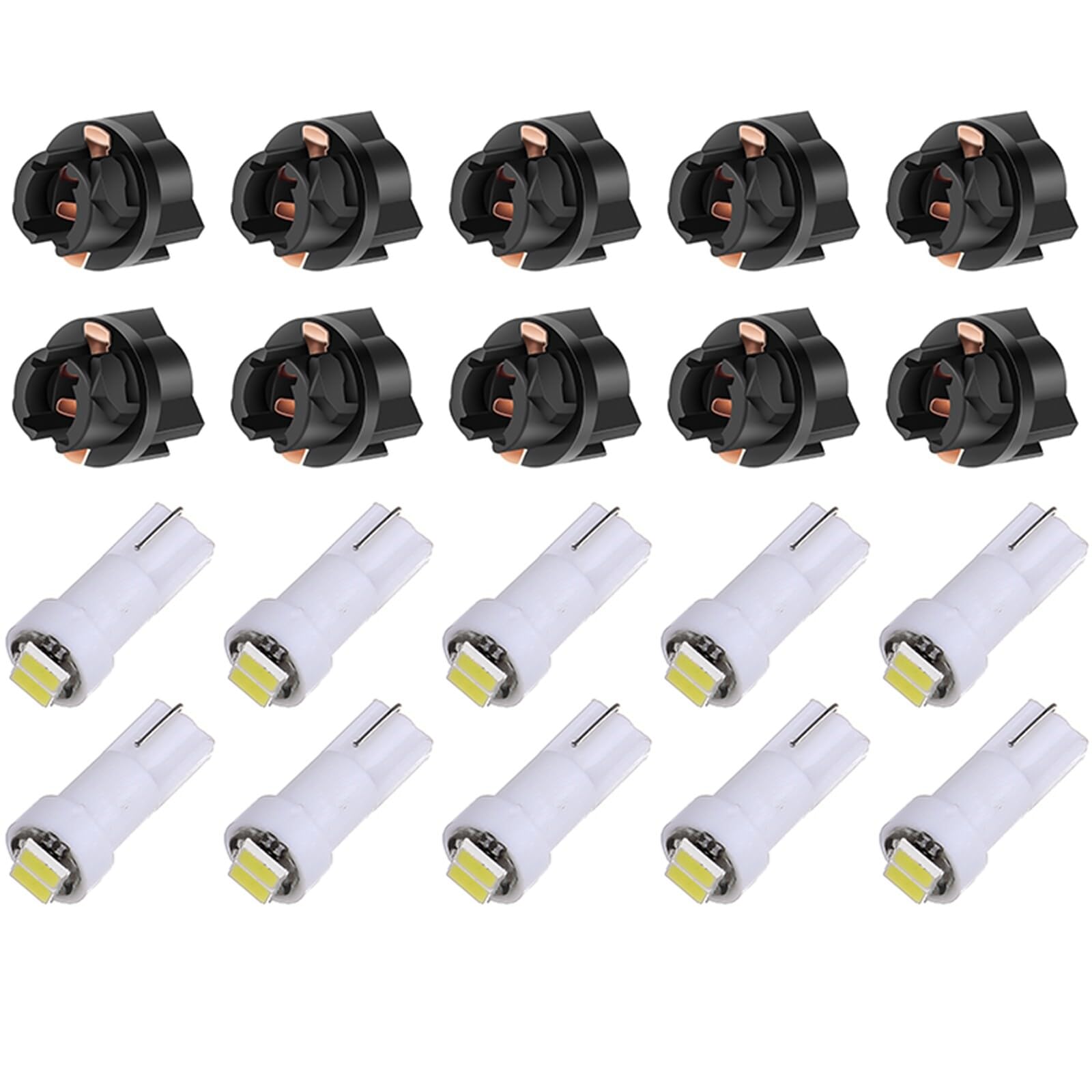 ECCPP Instrument Cluster Dash Panel Lights with Twist Lock Socket T5-Twist Lock T5-2-2835-SMD-White 17, 18, 27, 37, 58, 70, 73, 74, 79, 85, 86, 206, 207, 286, 306, 307, 308, 406, 407 2721