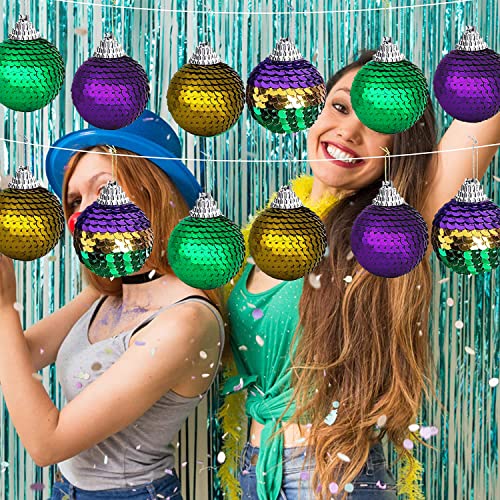Mardi Gras Ornaments 12 Pcs Mardi Gras Ball Ornaments Mardi Gras Tree Ornament For Mardi Gras Themed Party Birthday Baby Shower Masquerade New Orleans Party Decorations #TOP7
