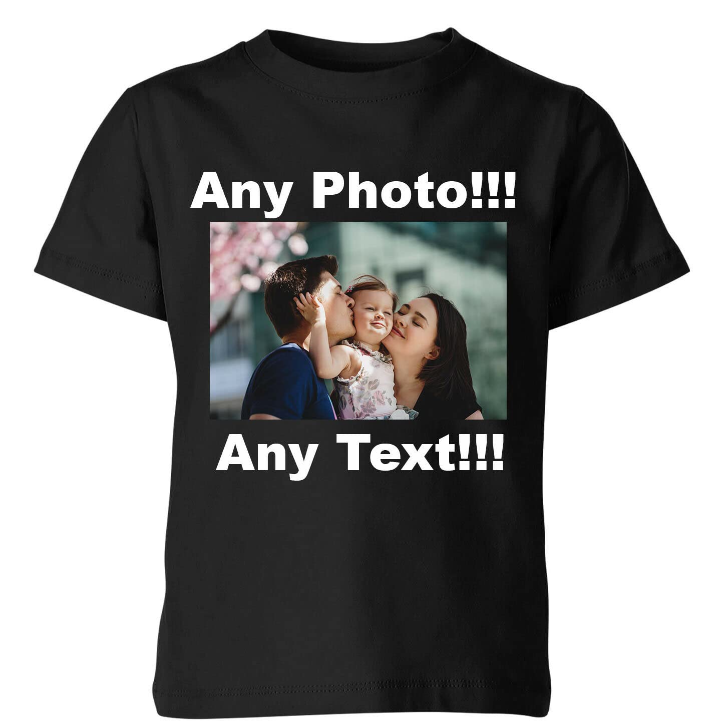 CushionPopPersonalised Photo T-Shirt Premium Unisex - Ideal for Stag/Hen Events,Birthday, Christmas,Memorial, Workwear, Front Photo Print, Customisable for Any Occasion