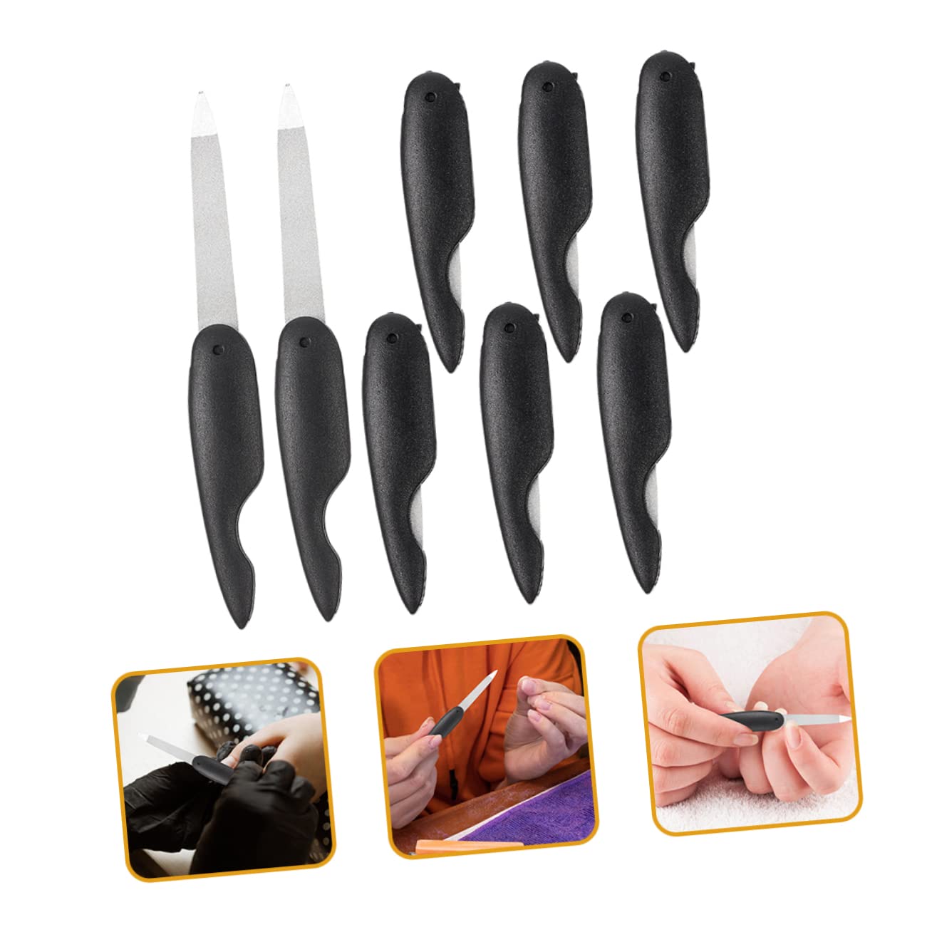 WOONEKY 32 Pz Lima Per Unghie Pieghevole Lime Per Unghie e Tamponi Unghia Piccole Lime Per Unghie Strumento Per Modellare Le Unghie Strisce Per Unghie Forniture Per Unghie Black Abs