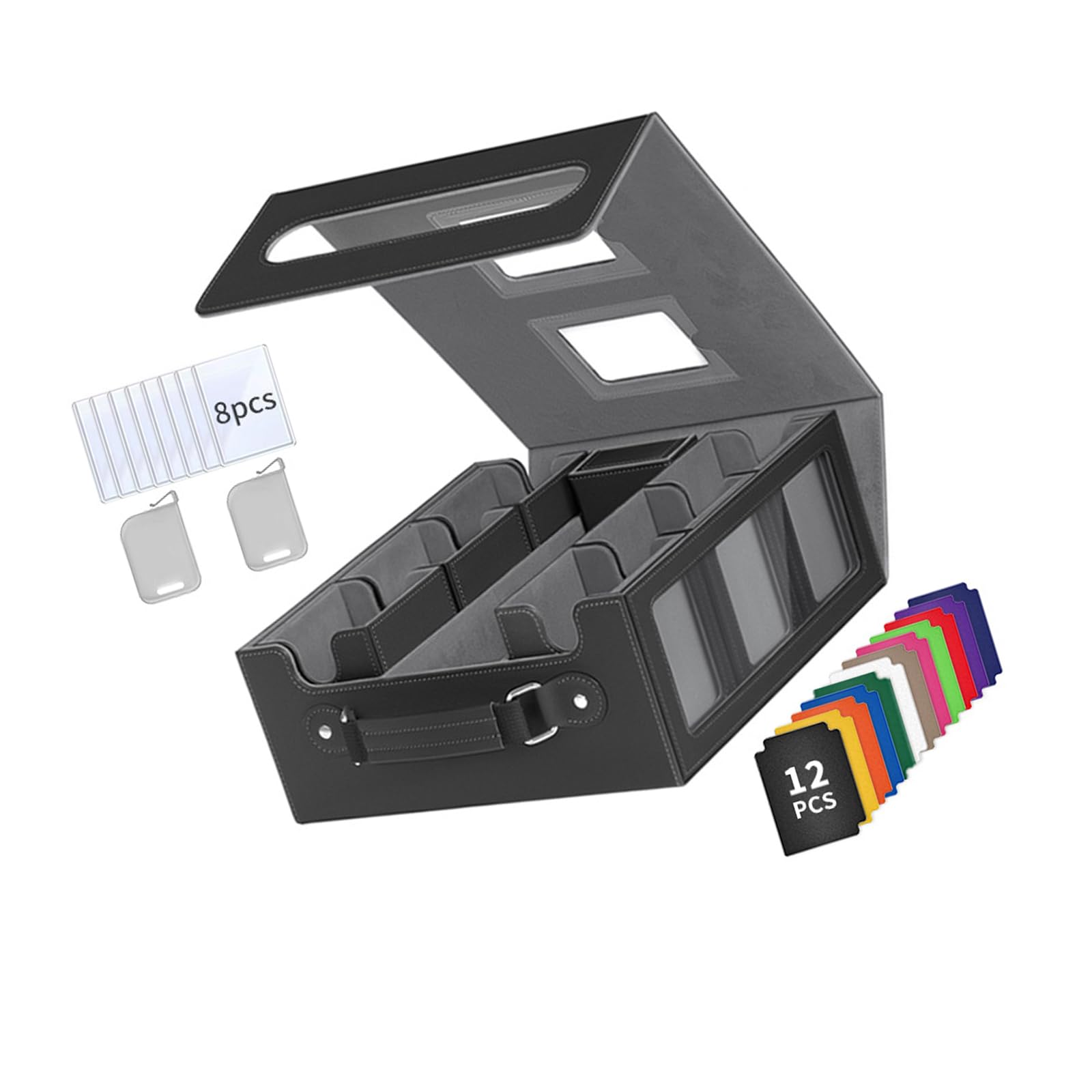 HDOYTXXM PU Leather Card Deck Holder Secure PU Leather Closure Box for Collector and Player Portable Playing Card Case
