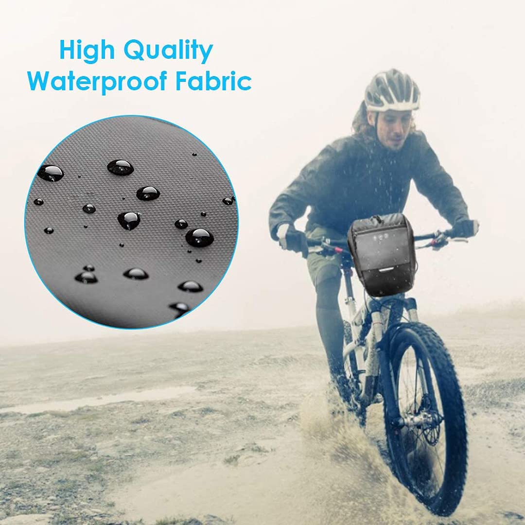 Bolsa reflectante para manillar de bicicleta,marco frontal impermeable, paquete de cesta para bicicleta,accesorios para herramientas de ciclismo, bolsa de almacenamiento con bolsillo interior (4.5L)